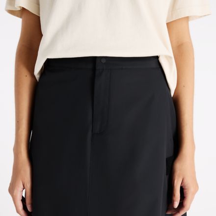 NBX Shifted Woven Midi Skirt, CAVIAR, WB62U0DFBK
