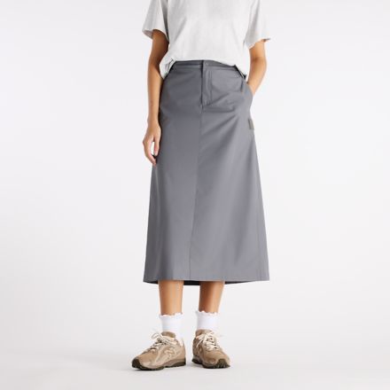 NBX Shifted Woven Midi Skirt, CAVIAR, WB62U0DFCAS