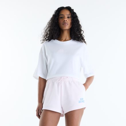 Sport Linear Graphic Fleece Short, PINK SALT, WB62Y65CAAA