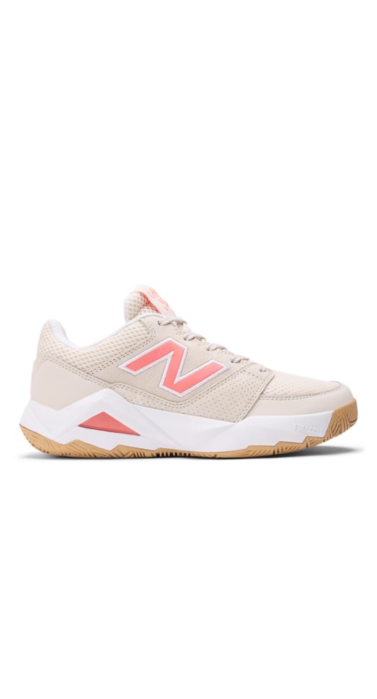 New Balance Coco Delray in Bisque With Urgent Red