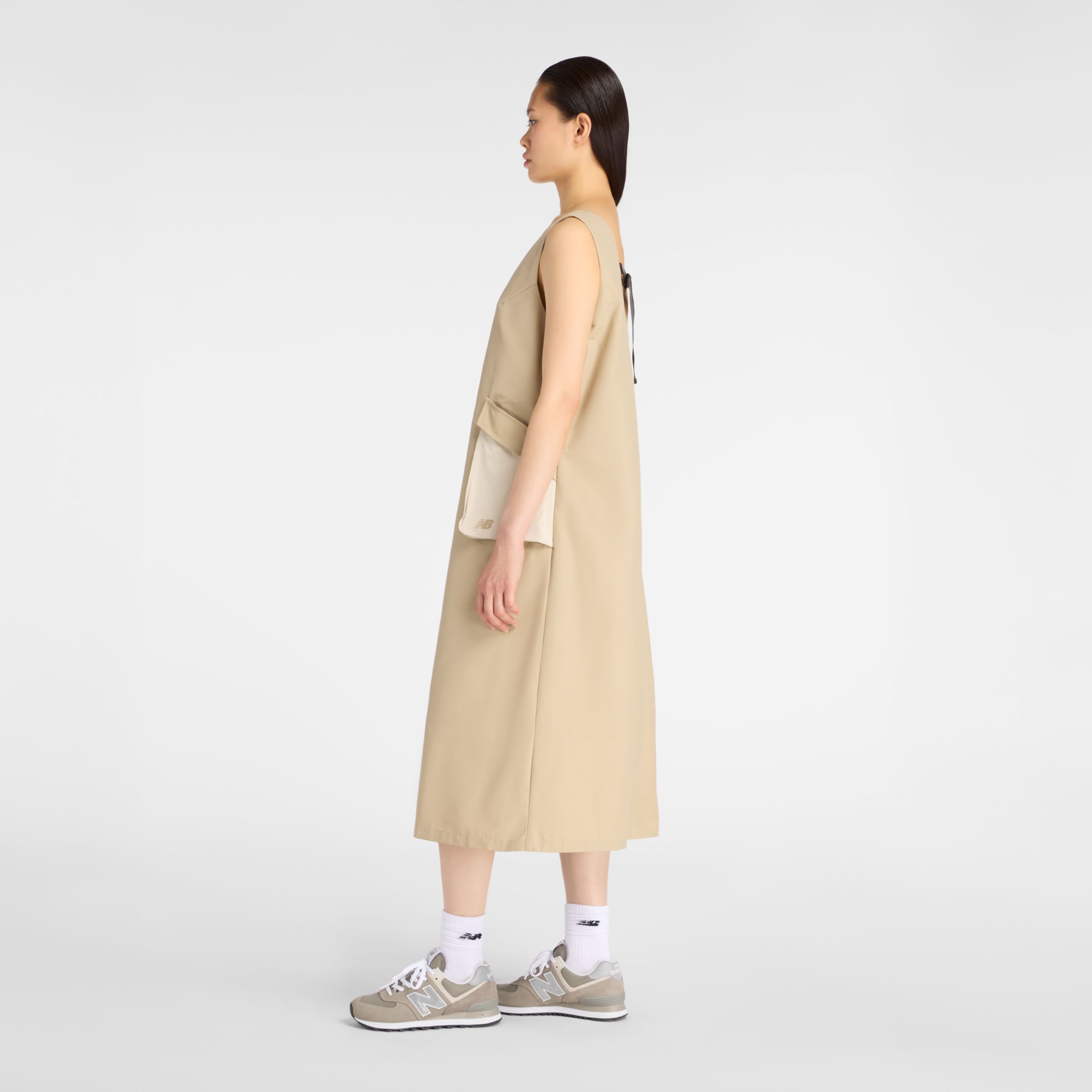 NB GREY カラーブロックドレス