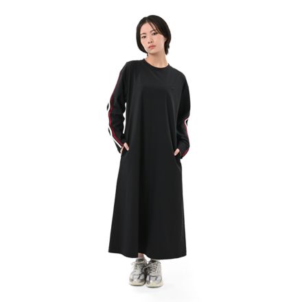 サイドラインジャージドレス, BLACK, WD62Q99VBK