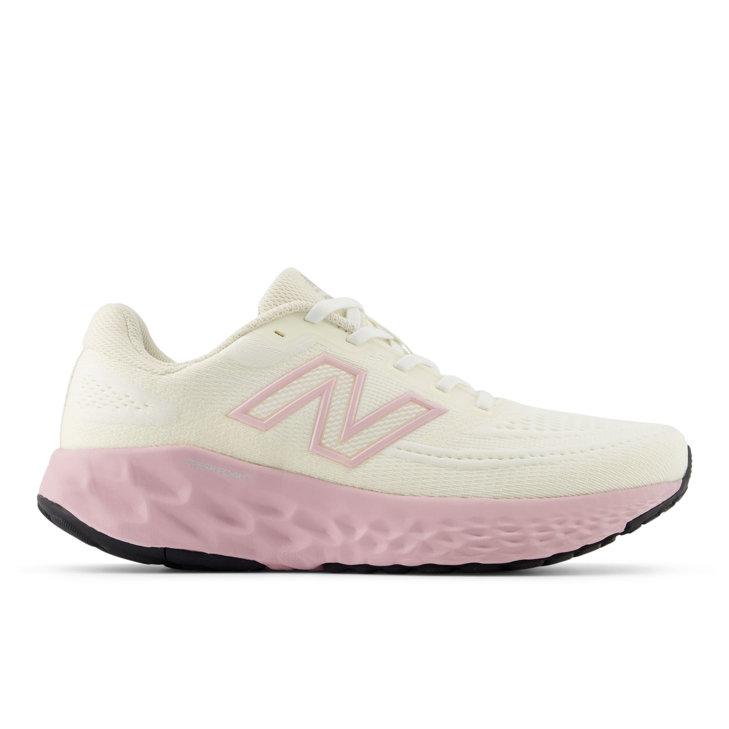 New Balance Women's Fresh Foam X EVOZ v4 in White/Beige/Pink/Black Textile, size 5.5 Narrow