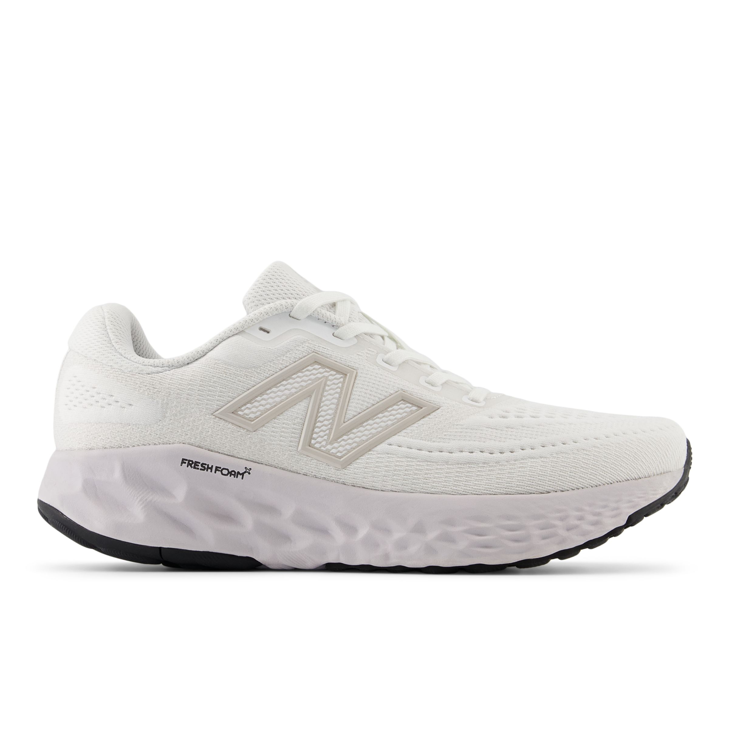 New Balance Women's Fresh Foam X EVOZ v4 in White/Grey/Black Textile, size 7 Narrow