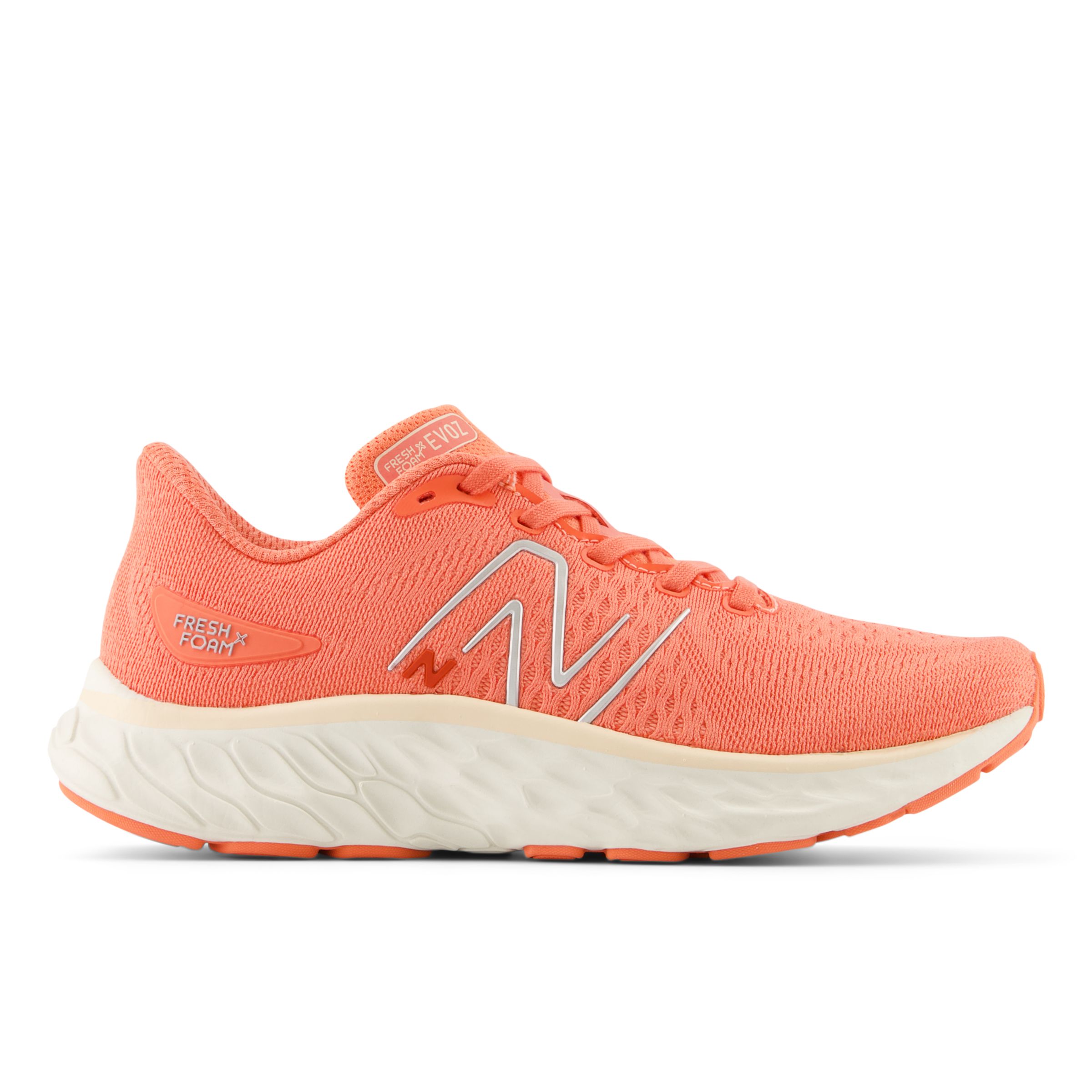 New Balance Women's Fresh Foam X EVOZ v3 in Red/Pink/Grey Textile, size 5.5 Narrow