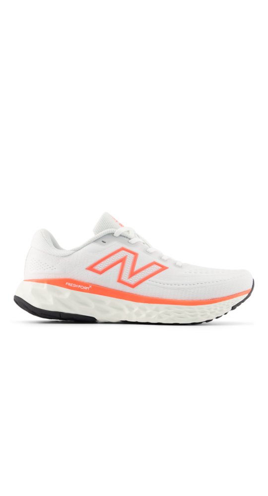 New Balance Fresh Foam X EVOZ v4 in White With Sea Salt With Urgent Red With Black