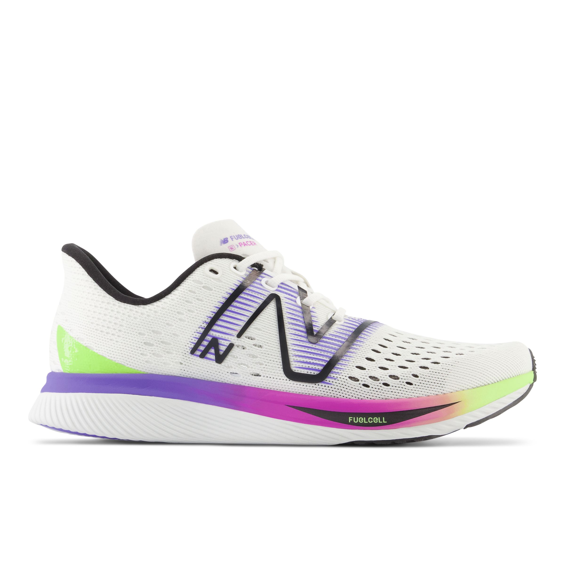 New Balance Women's FuelCell SuperComp Pacer in White/Blue/Green/Pink Mesh, size 4.5 Narrow