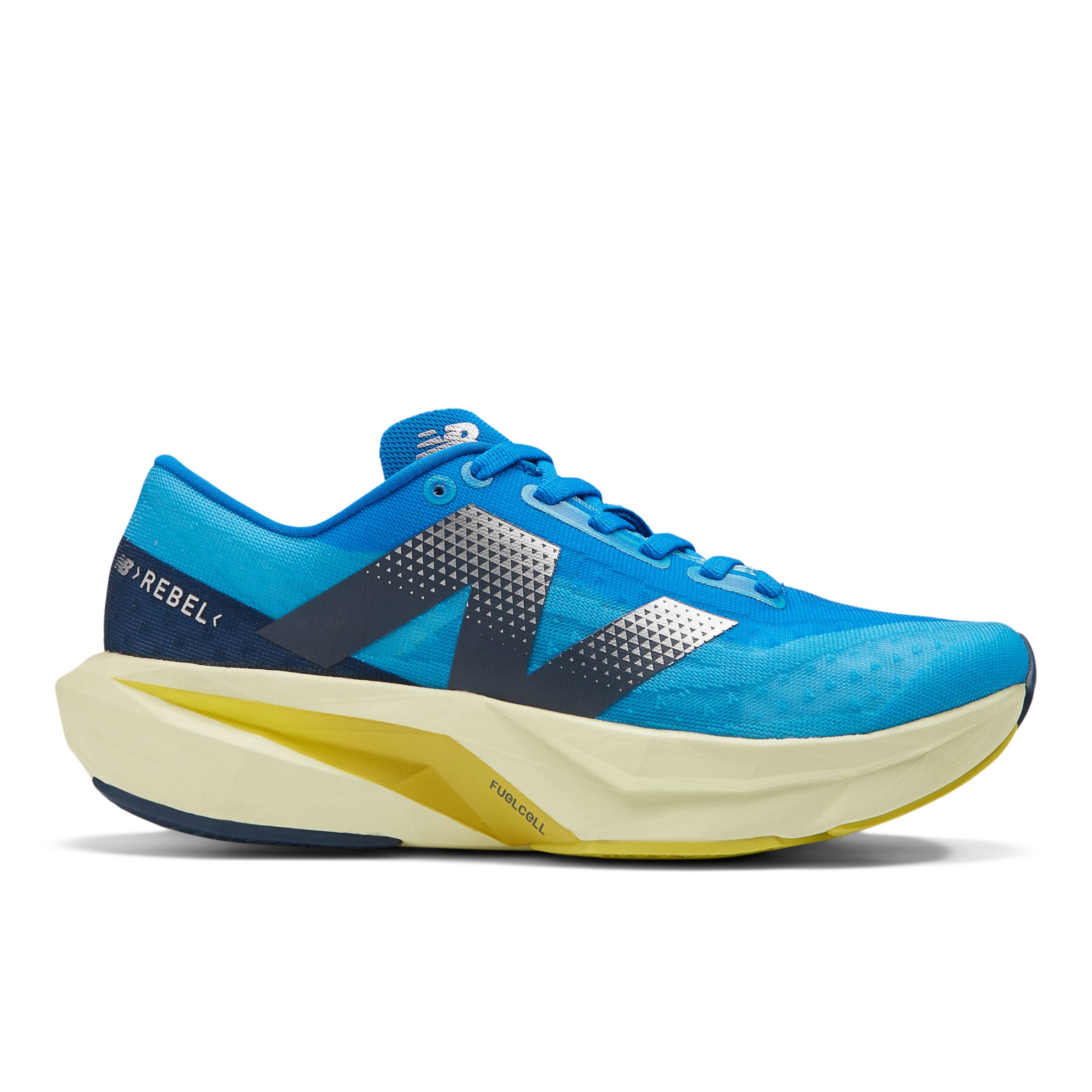 뉴발란스 New Balance FuelCell Rebel v4,Spice Blue with Limelight and Blue Oasis