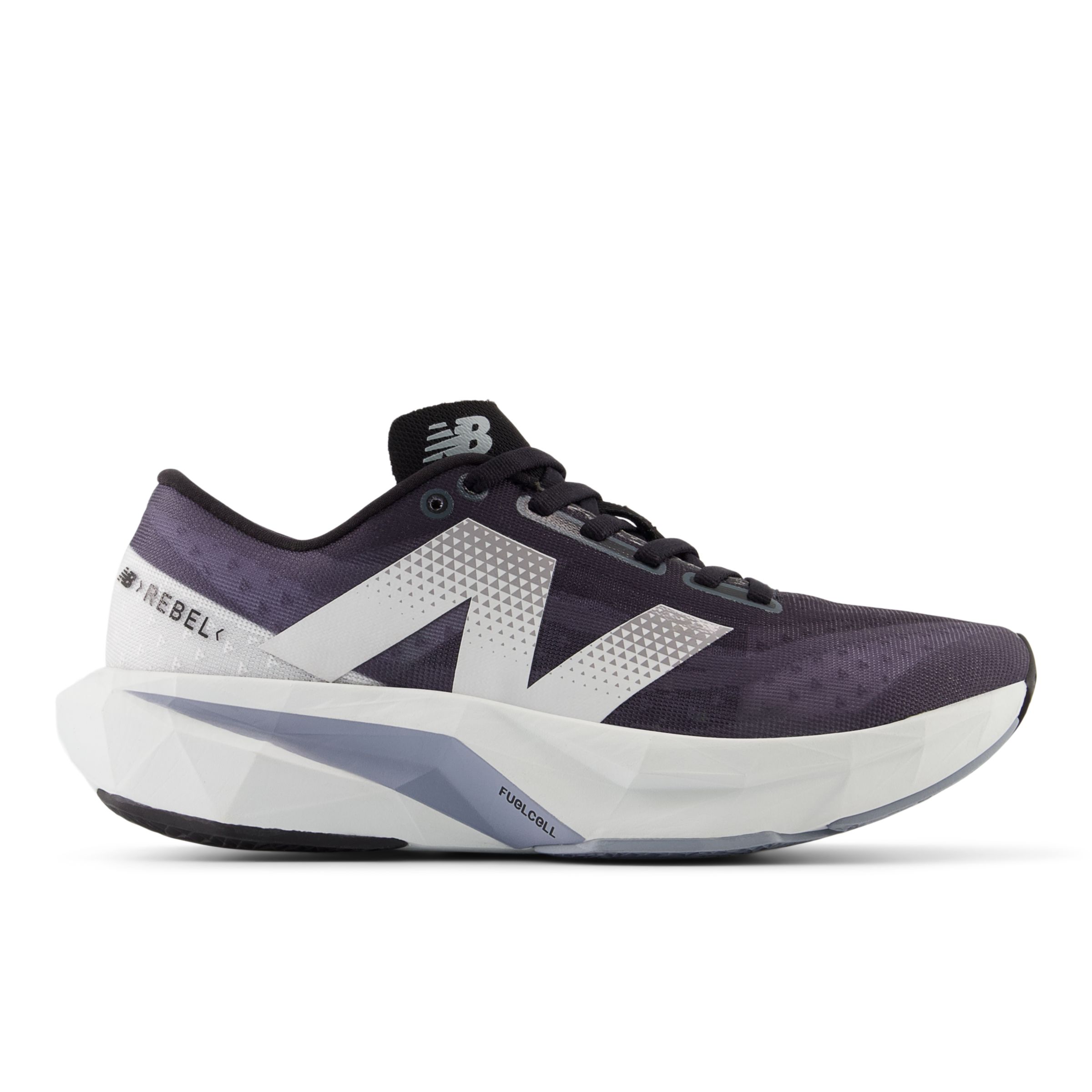 New Balance Women's FuelCell Rebel v4 in Grey/Black Synthetic, size 5 Narrow