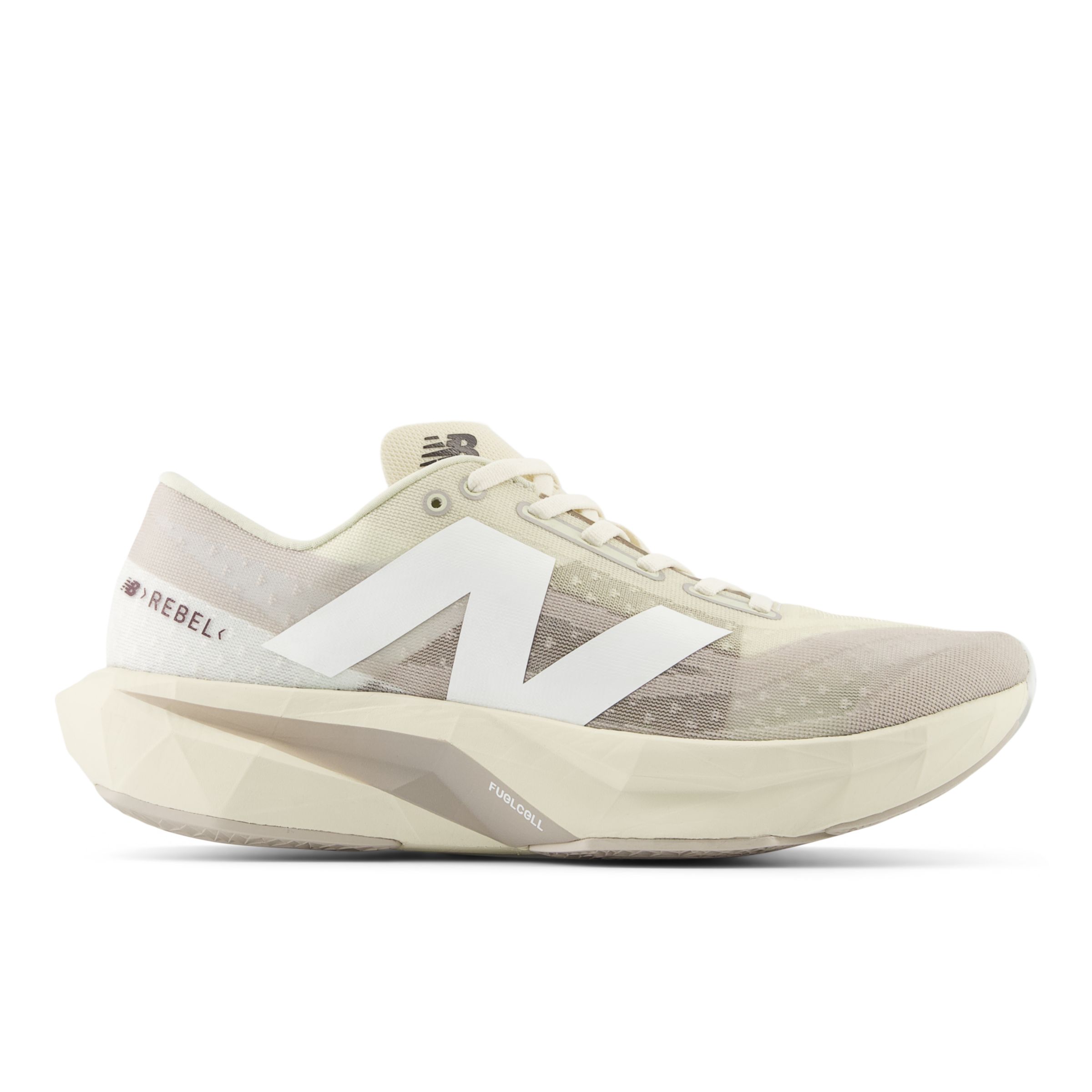 New Balance Femme Sydney's Signature Collection FuelCell Rebel v4 en Beige/Gris/Blanc/Marron, Synthetic, Taille 40.5