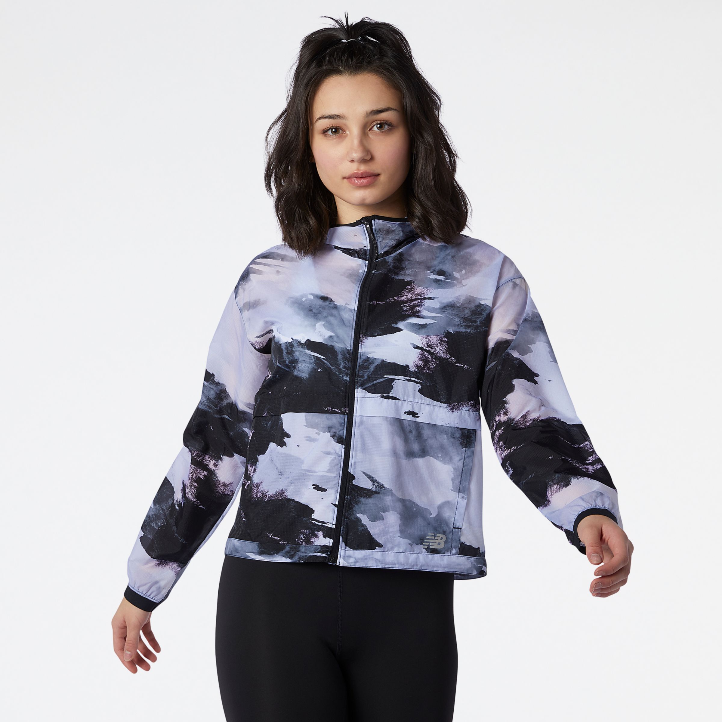 printed impact run light pack jacket