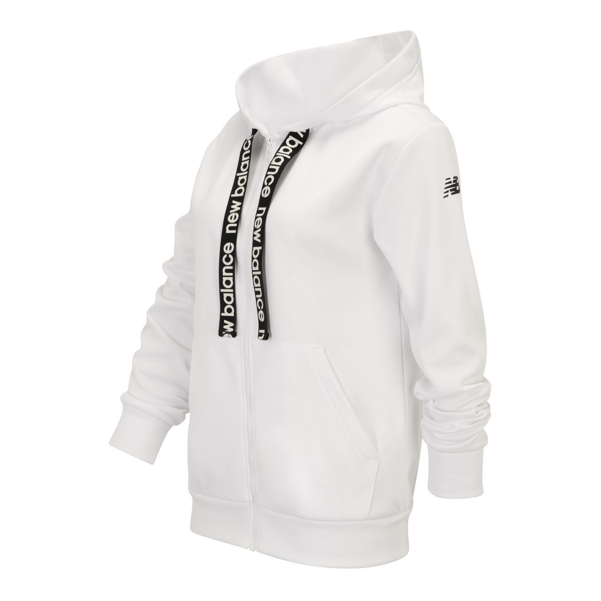 New Balance Mulher Relentless Performance Fleece Full Zip in Branca, Poly Knit, Tamanho L