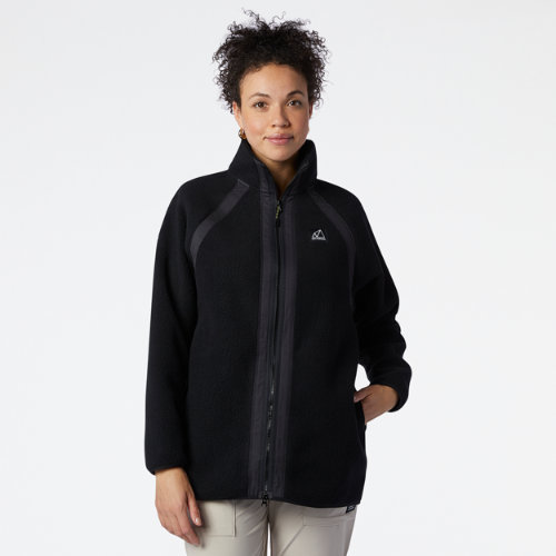 new balance women's nb at jacket in black cotton, size small