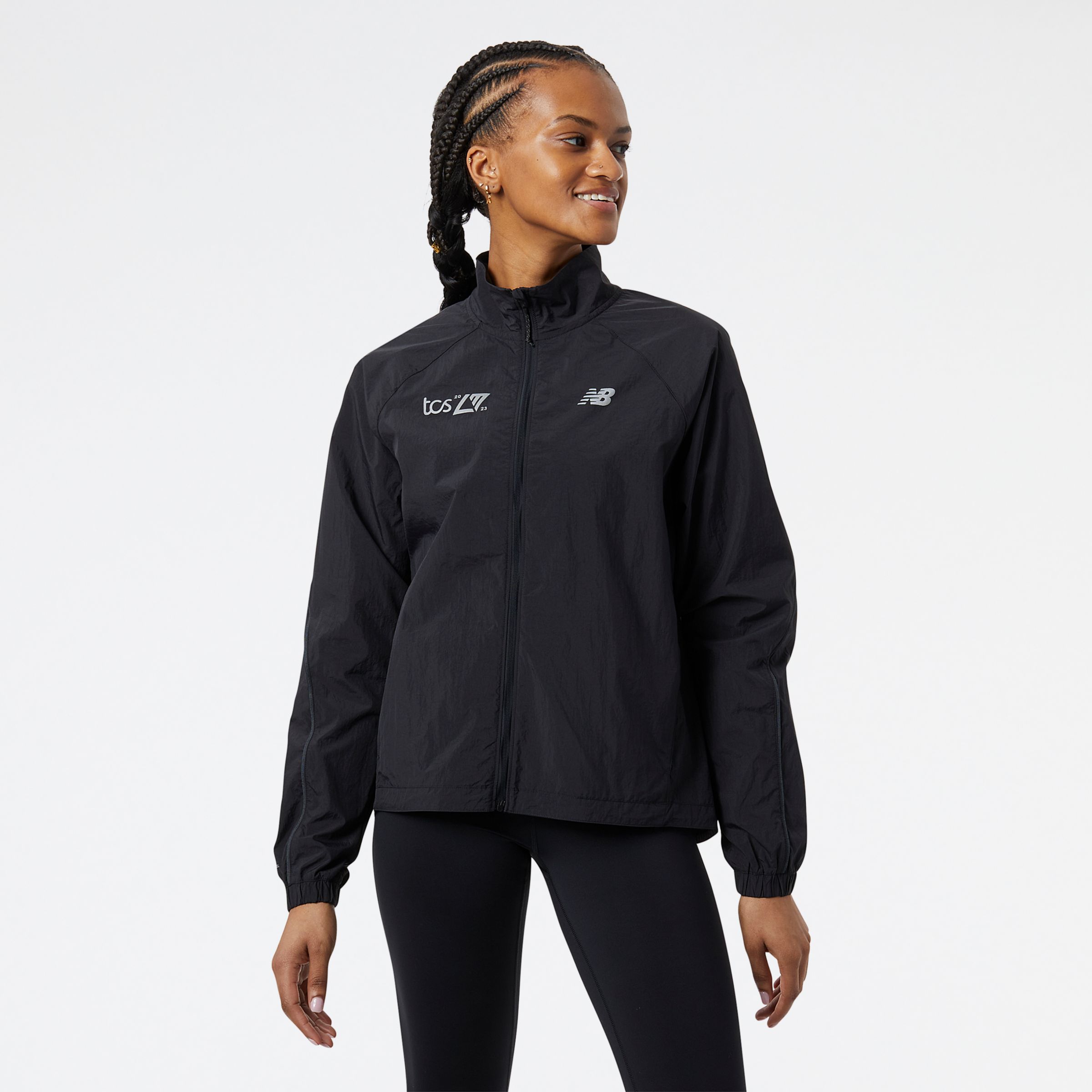 New Balance Mulheres London Acceptance Impact Run Jacket in Preto, Polywoven, Tamanho M