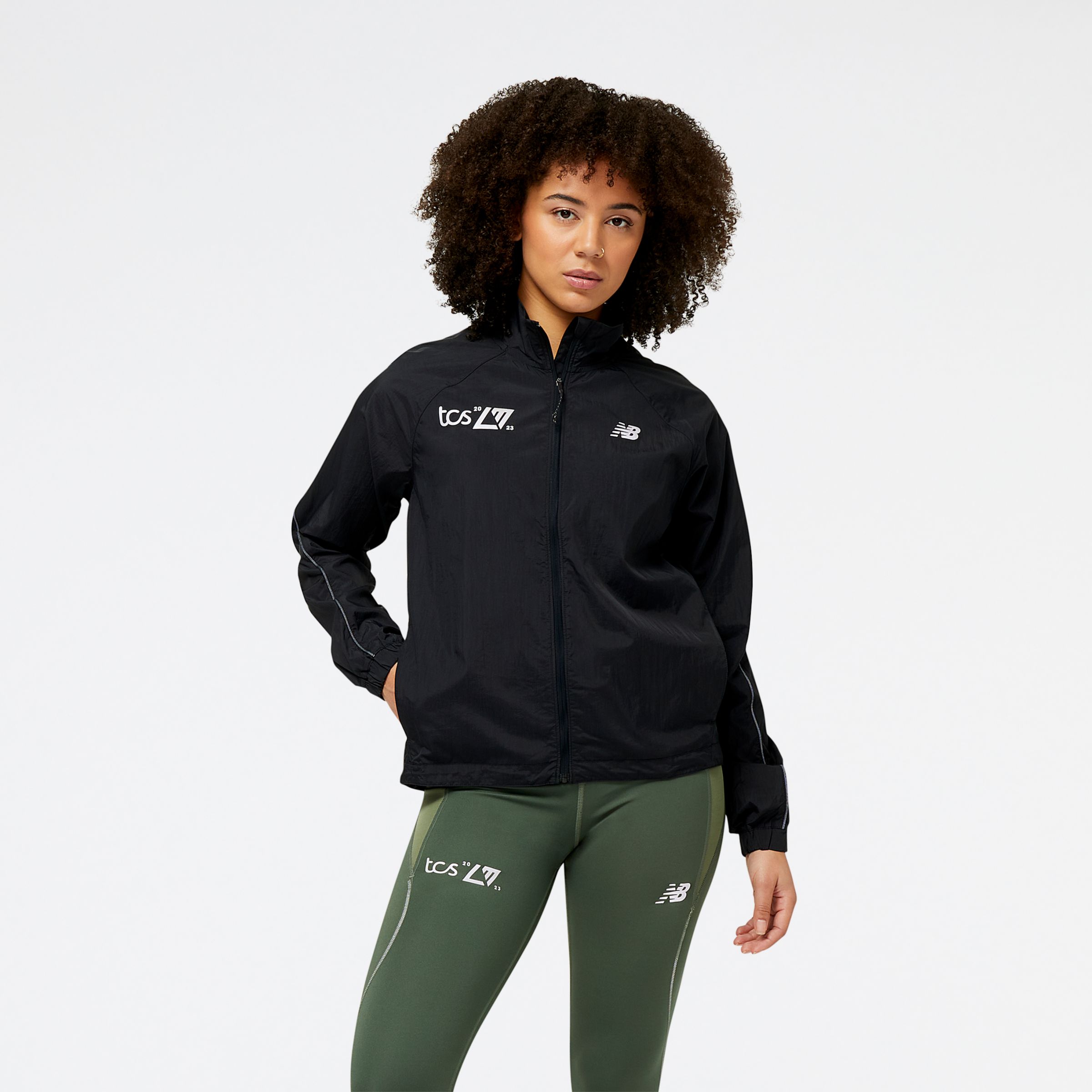 New Balance Mulheres London Edition Impact Run Packable Jacket in Preto, Polywoven, Tamanho XL