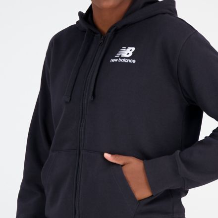 Women's NB Essentials Stacked Logo Full Zip Hoodie - New Balance