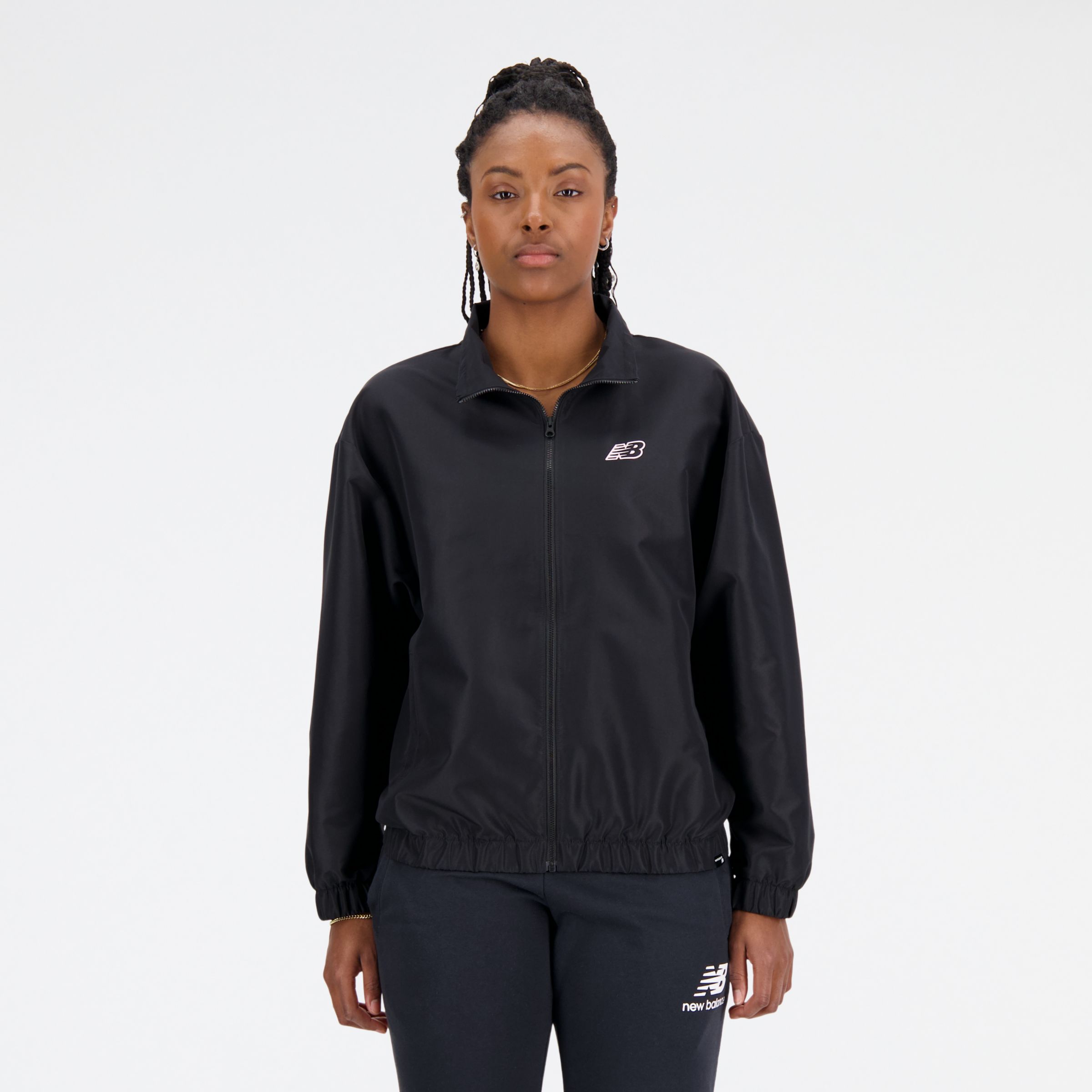 New Balance Women's Sport Woven Jacket in Black Polywoven, size Small