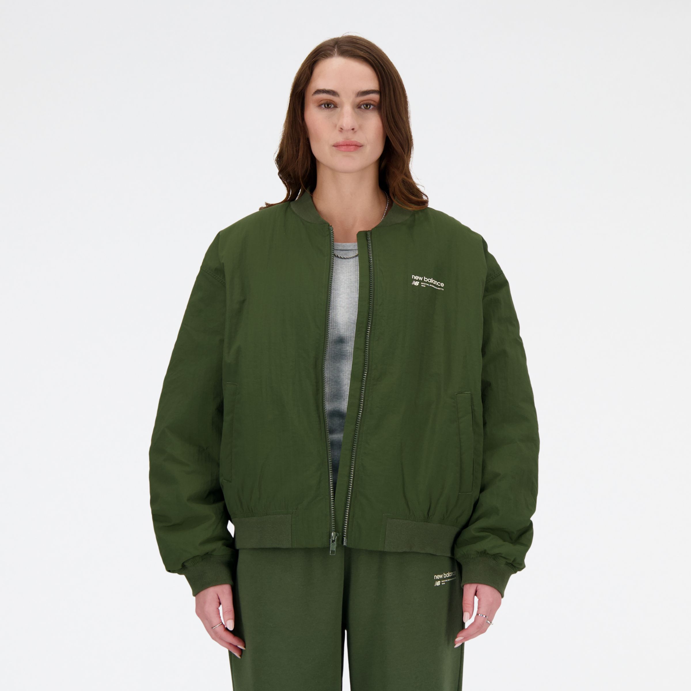 Bomber coat with clearance hood