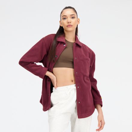 NB Athletics Polarfleece Shacket, NB BURGUNDY, WJ33513NBY