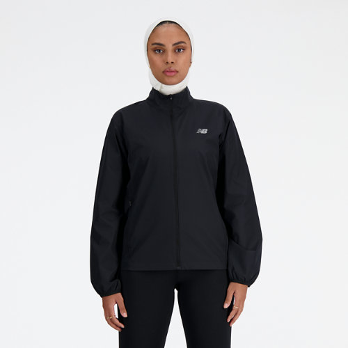 new balance femme sport essentials jacket en noir, polywoven, taille l