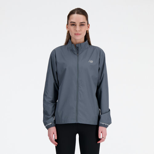 Shop New Balance Women's Sport Essentials Reflective Jacket In Grey