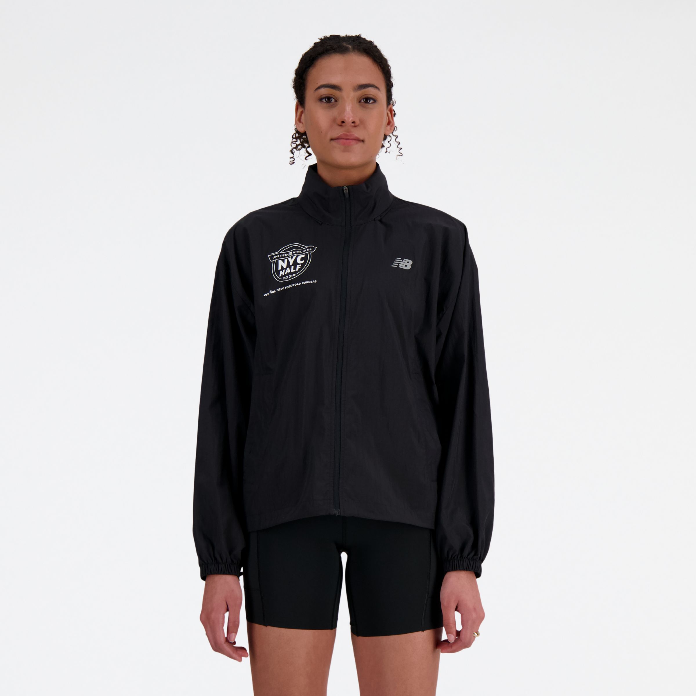 

New Balance Women's United Airlines NYC Half Athletics Packable Jacket Black - Black