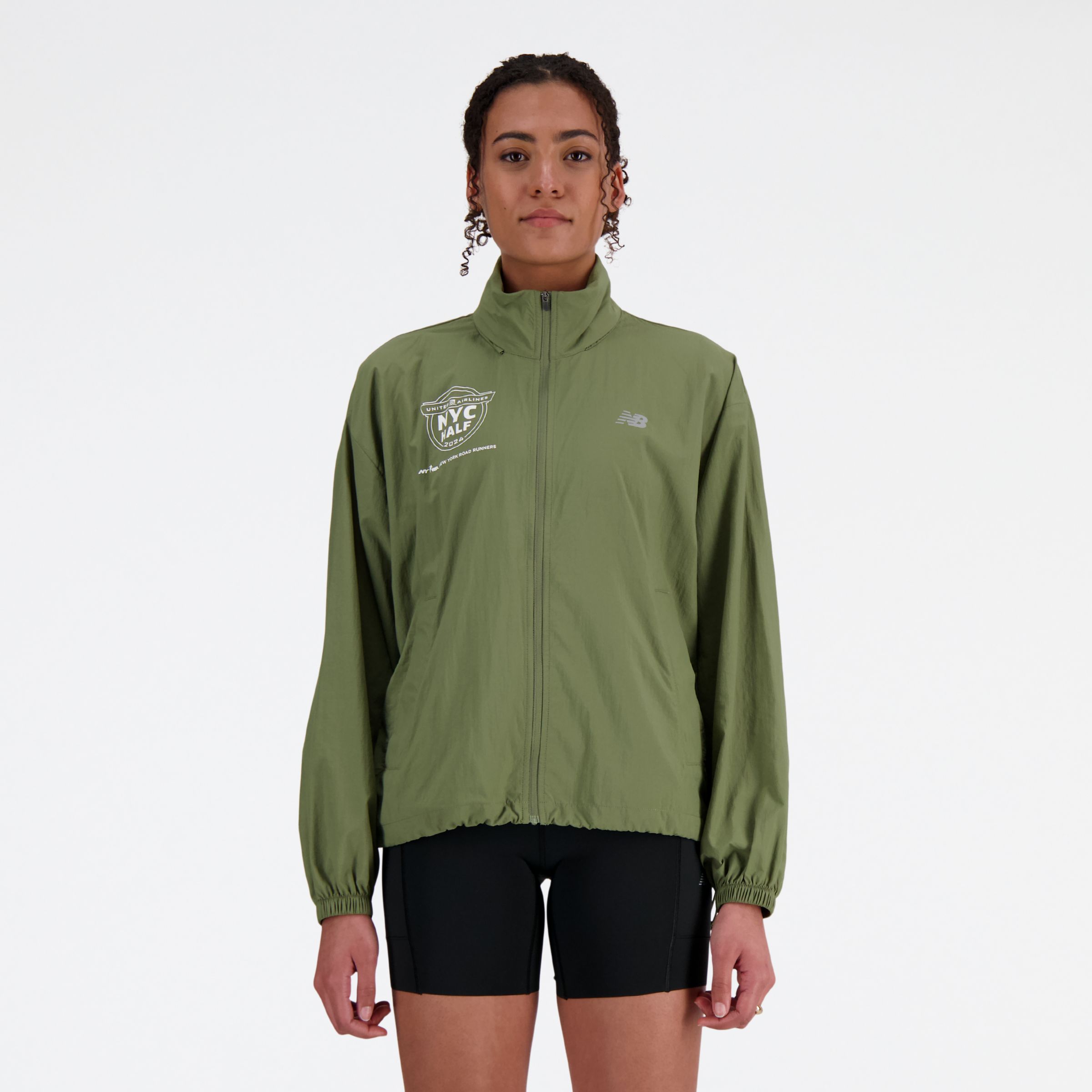 

New Balance Women's United Airlines NYC Half Athletics Packable Jacket Green - Green