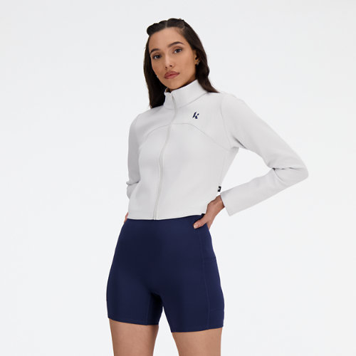 Shop New Balance Women's Klutch X Nb Full Zip Jacket In Grey