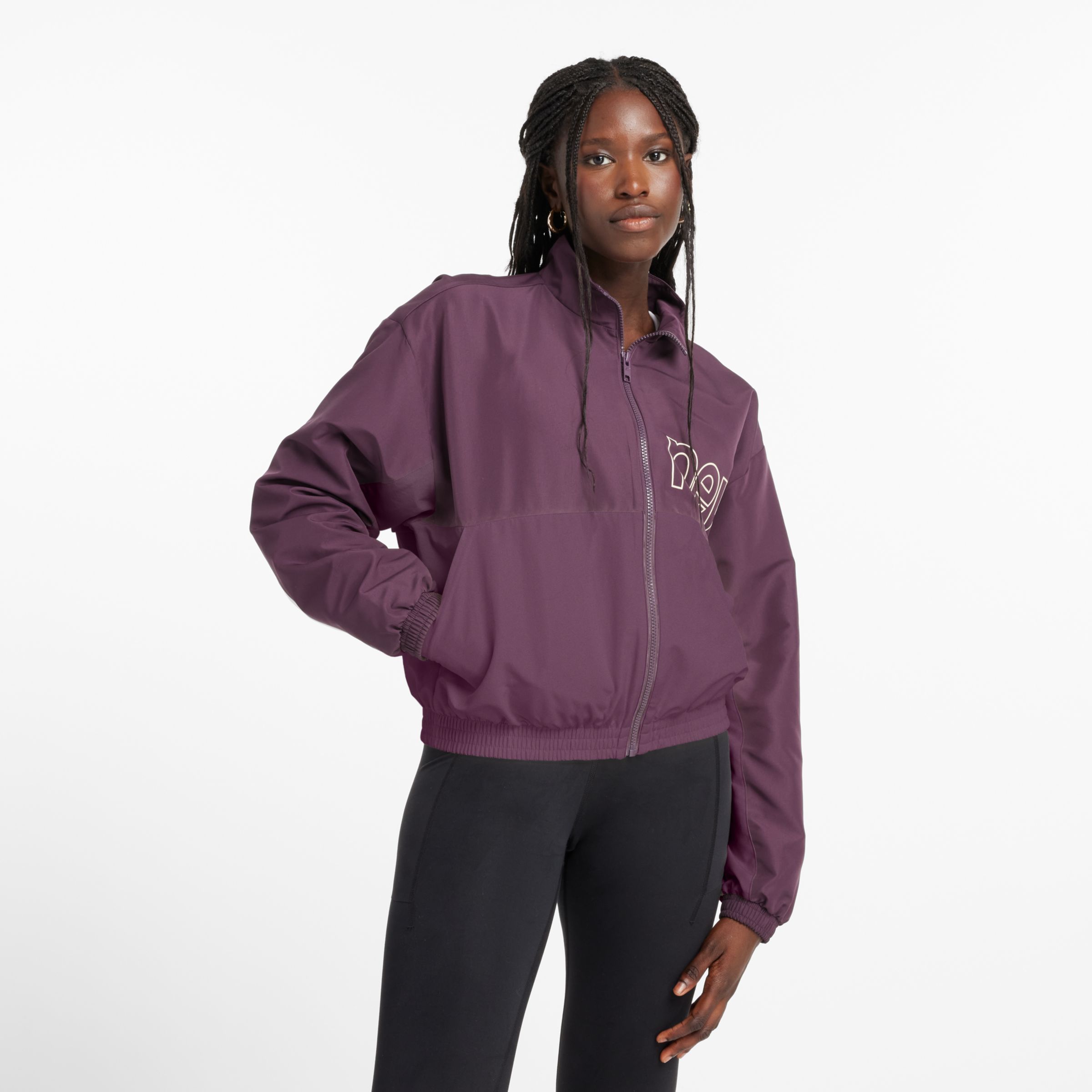 

New Balance Women's Graphic Woven Jacket Brown - Brown