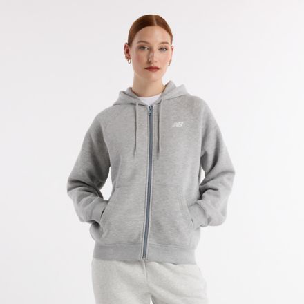 Sport Fleece Logo Full Zip 上衣, 經典灰, WJ43525AG