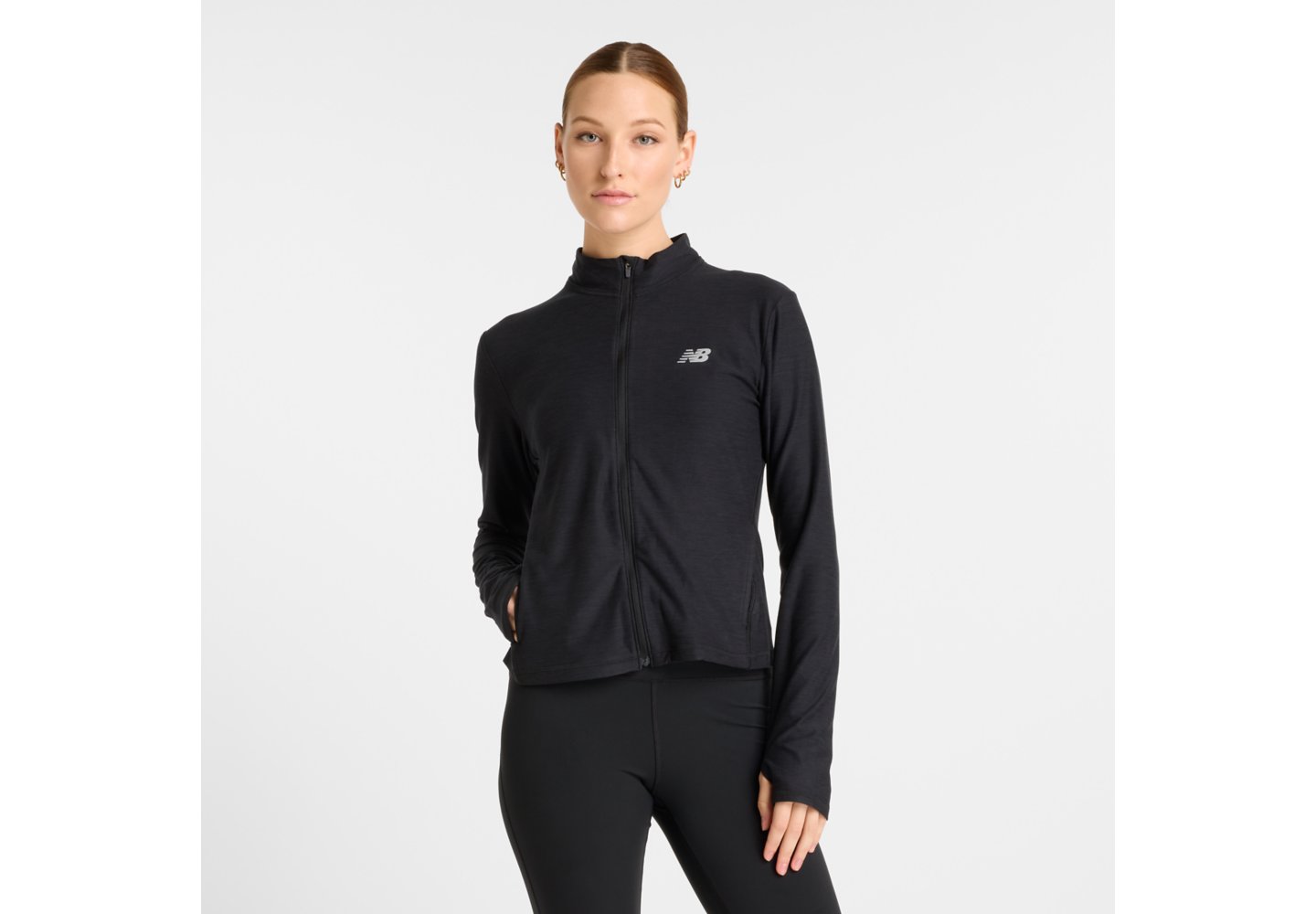 New Balance Space Dye Full Zip in Black Heather — photo 1 of 1