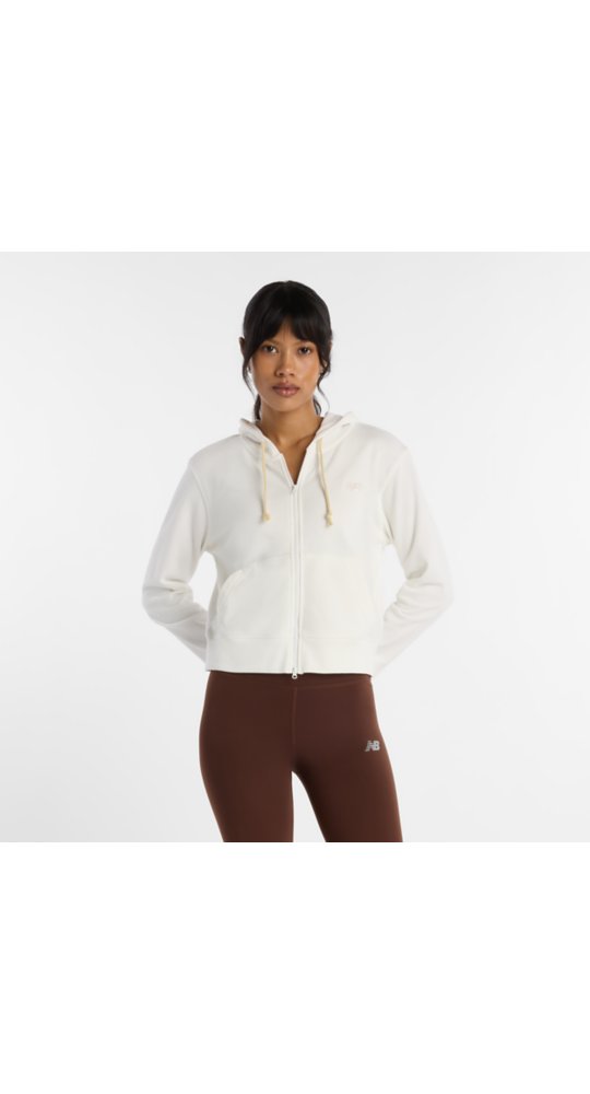 New Balance Coastal Fleece Full Zip in Sea Salt