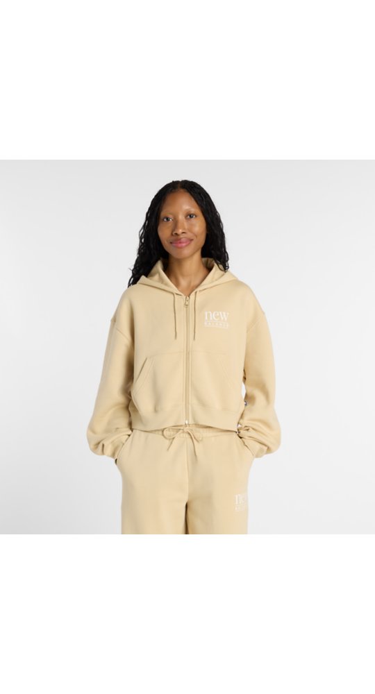 New Balance Reimagined Fleece Full Zip in Toasted Sesame