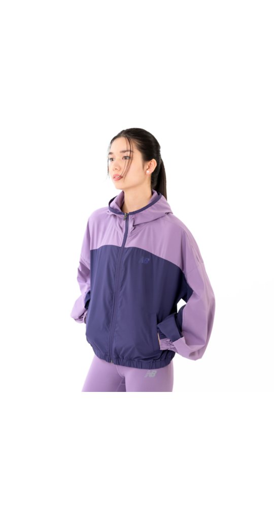 New Balance Sport Woven Jacket in Boysenberry With Sea Salt