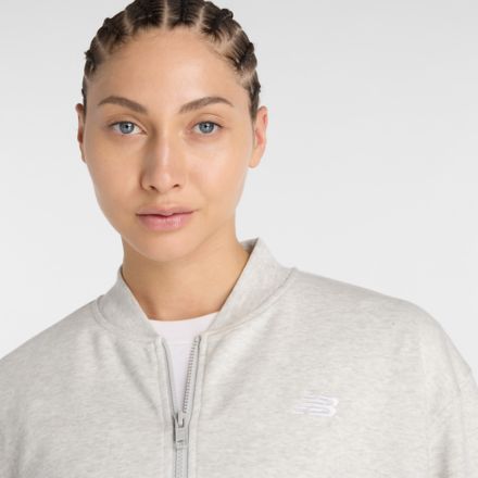 法式毛圈飛行夾克, 褪色黑, WJ617058AHH