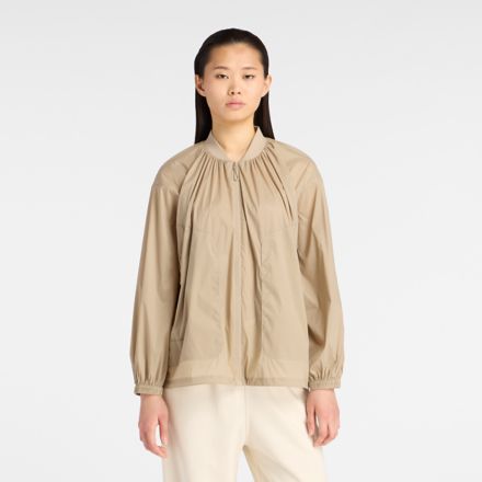 NB GREY Light Weight Jacket, STONEWARE with Brown, WJ61946CSOT