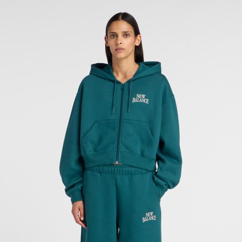 Женские худи New Balance Trackside Fleece Full Zip