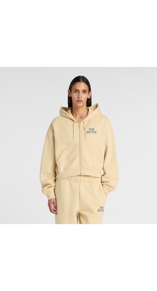 New Balance Trackside Fleece Full Zip in Medusa Green