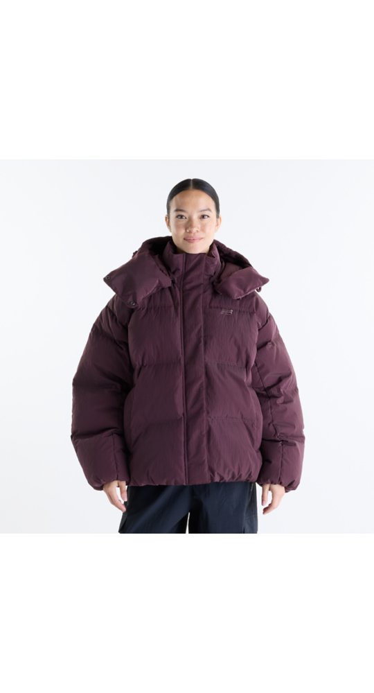 New Balance Premium Puffer Jacket in Cherry Leather