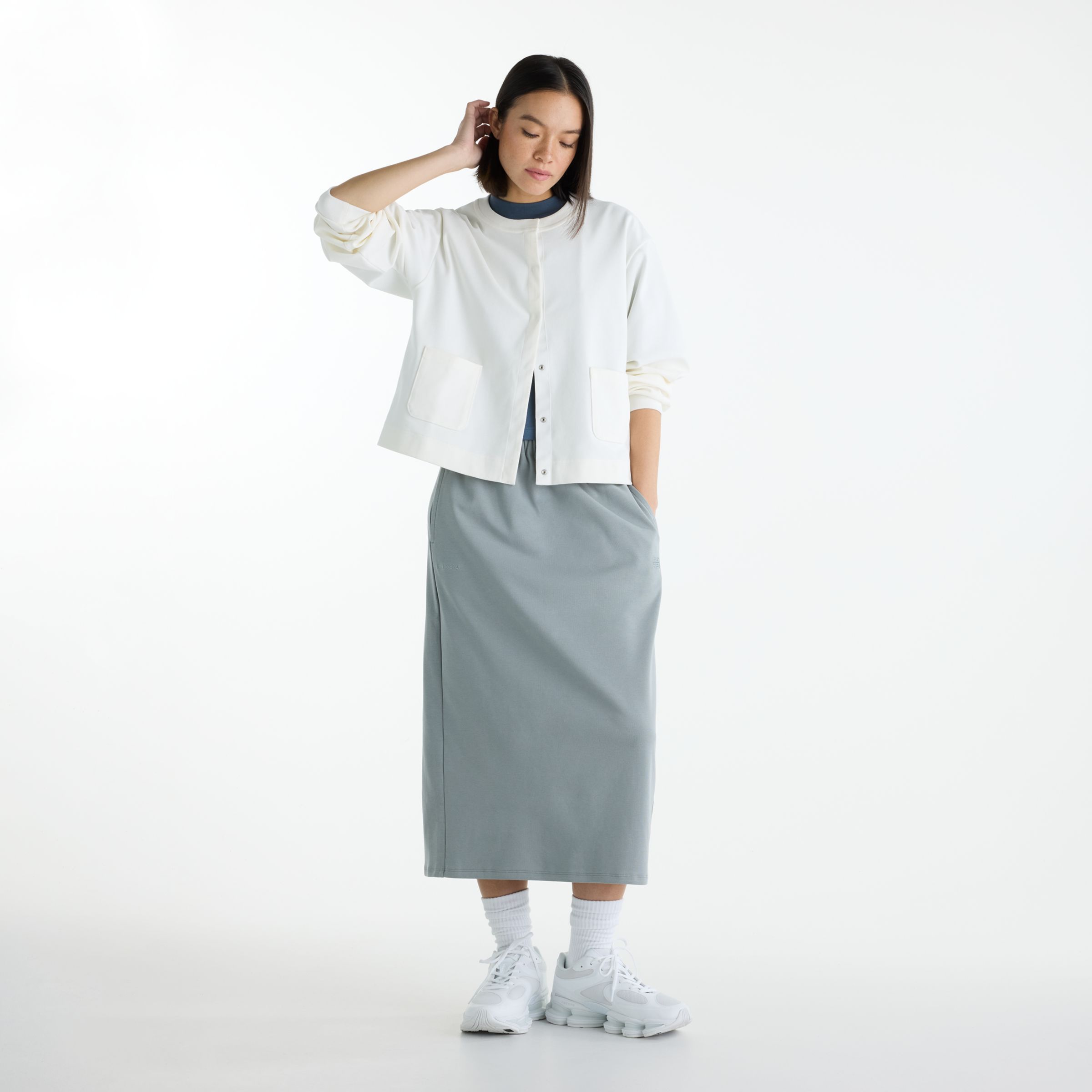 New Balance NB GREY カーディガン, WJ6289UGSST