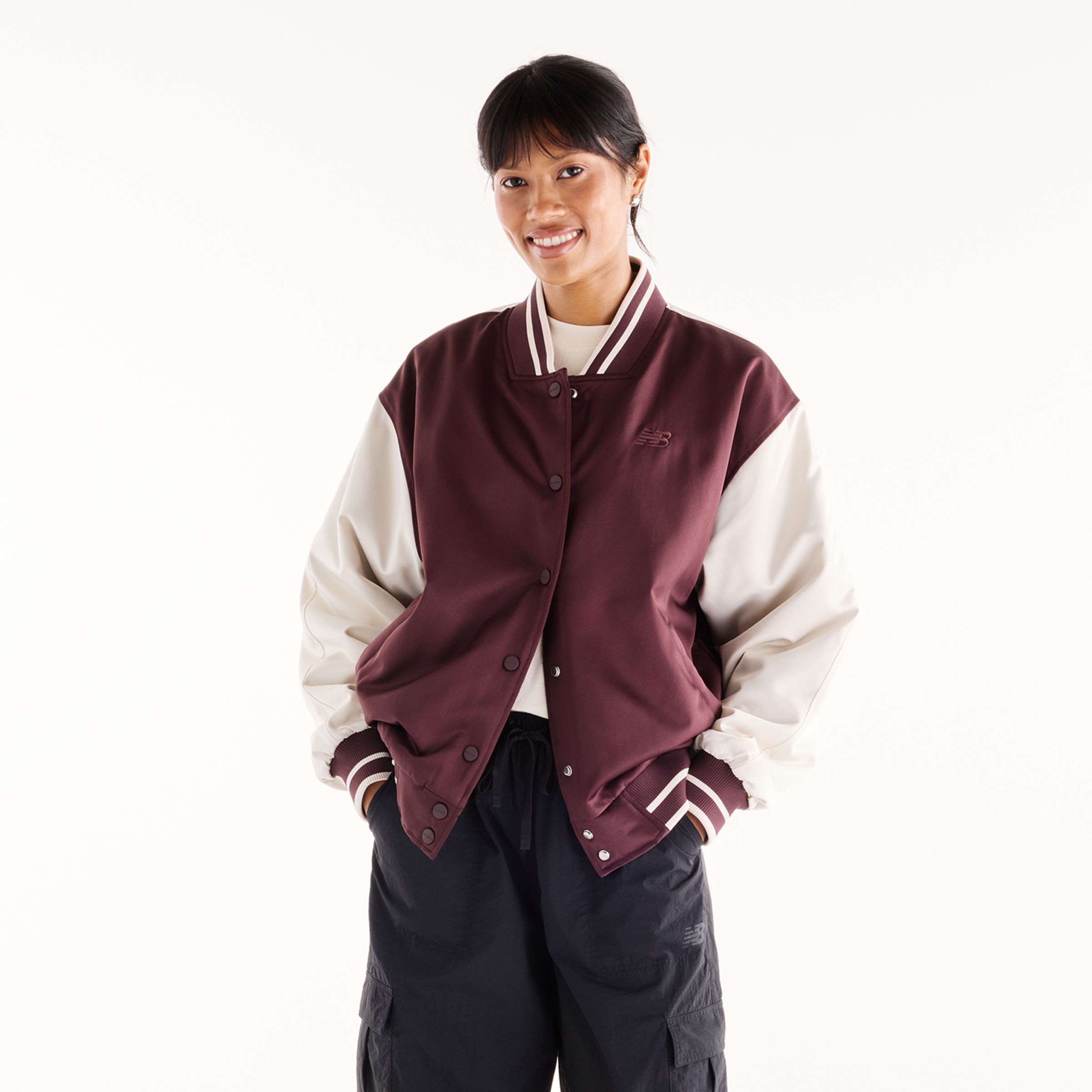 New Balance Women's Athletics Varsity Logo Jacket In Brown