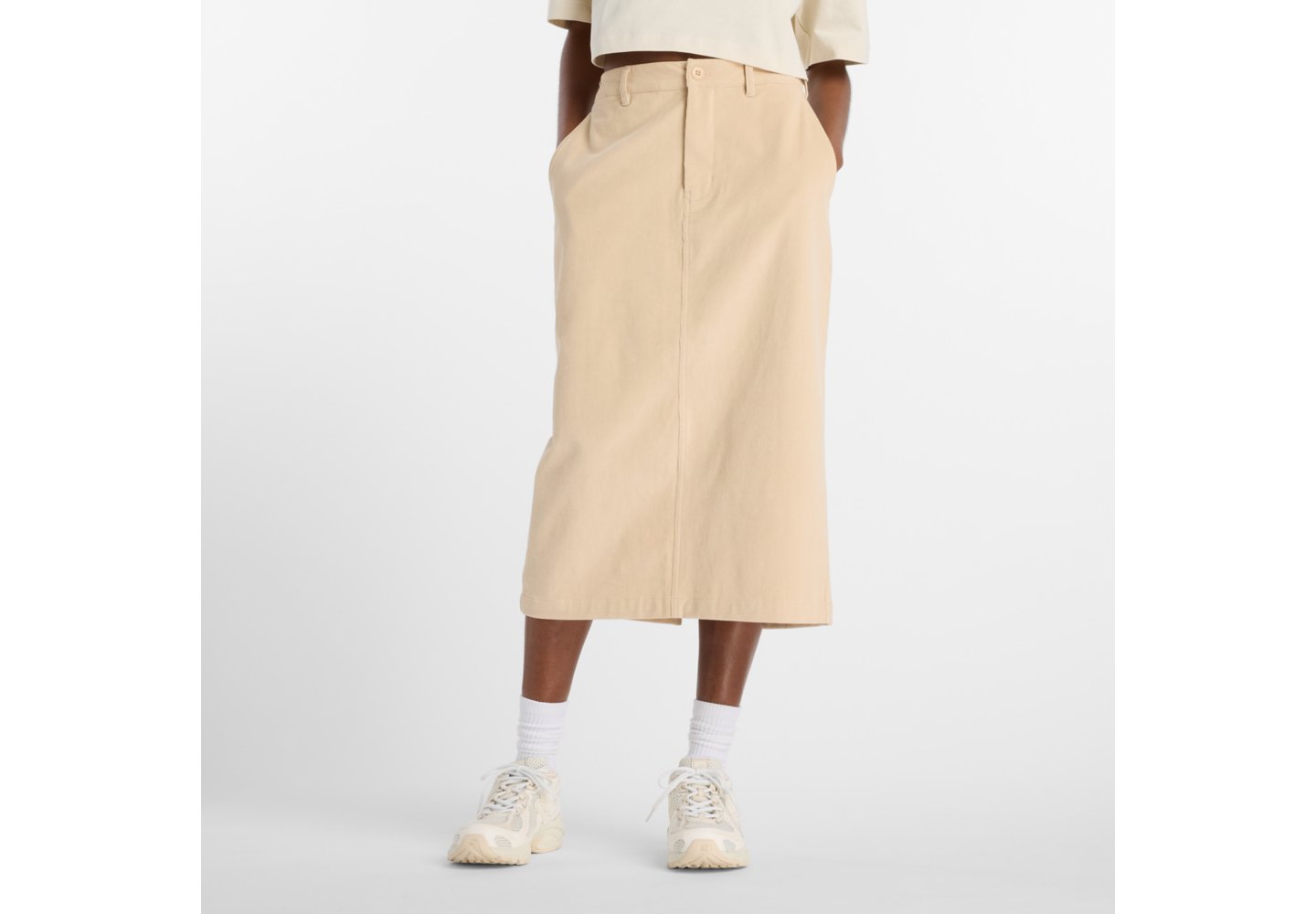 New Balance Stretch Corduroy Midi Skirt in Desert Clay — photo 1 of 1