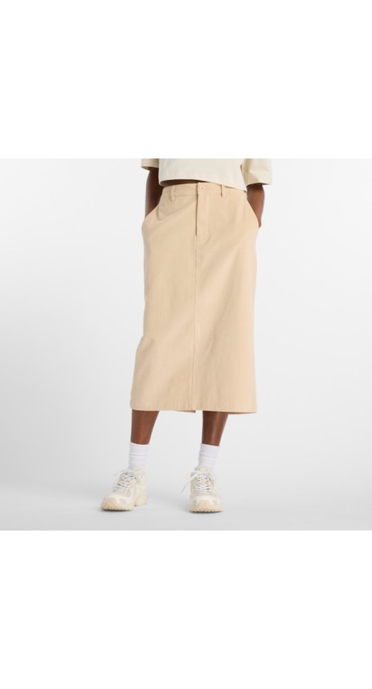 New Balance Stretch Corduroy Midi Skirt in Desert Clay