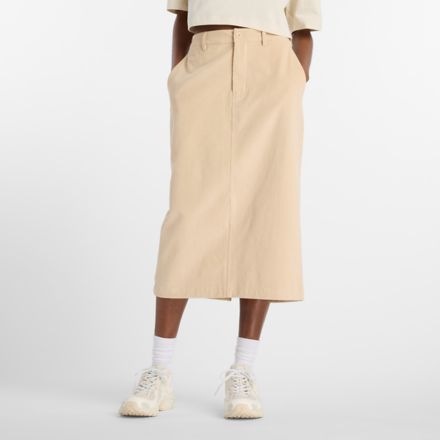 Jupe midi en velours côtelé extensible