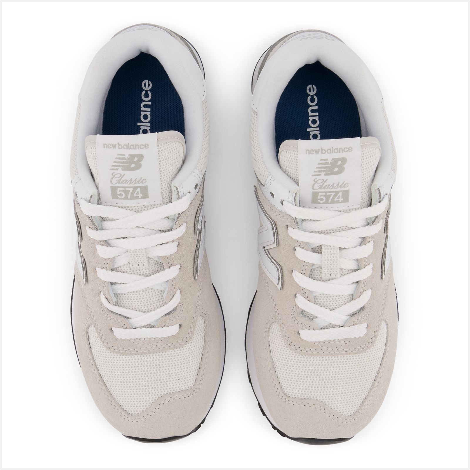 Zapatillas New Balance 574 blancas y gris muy claro de m