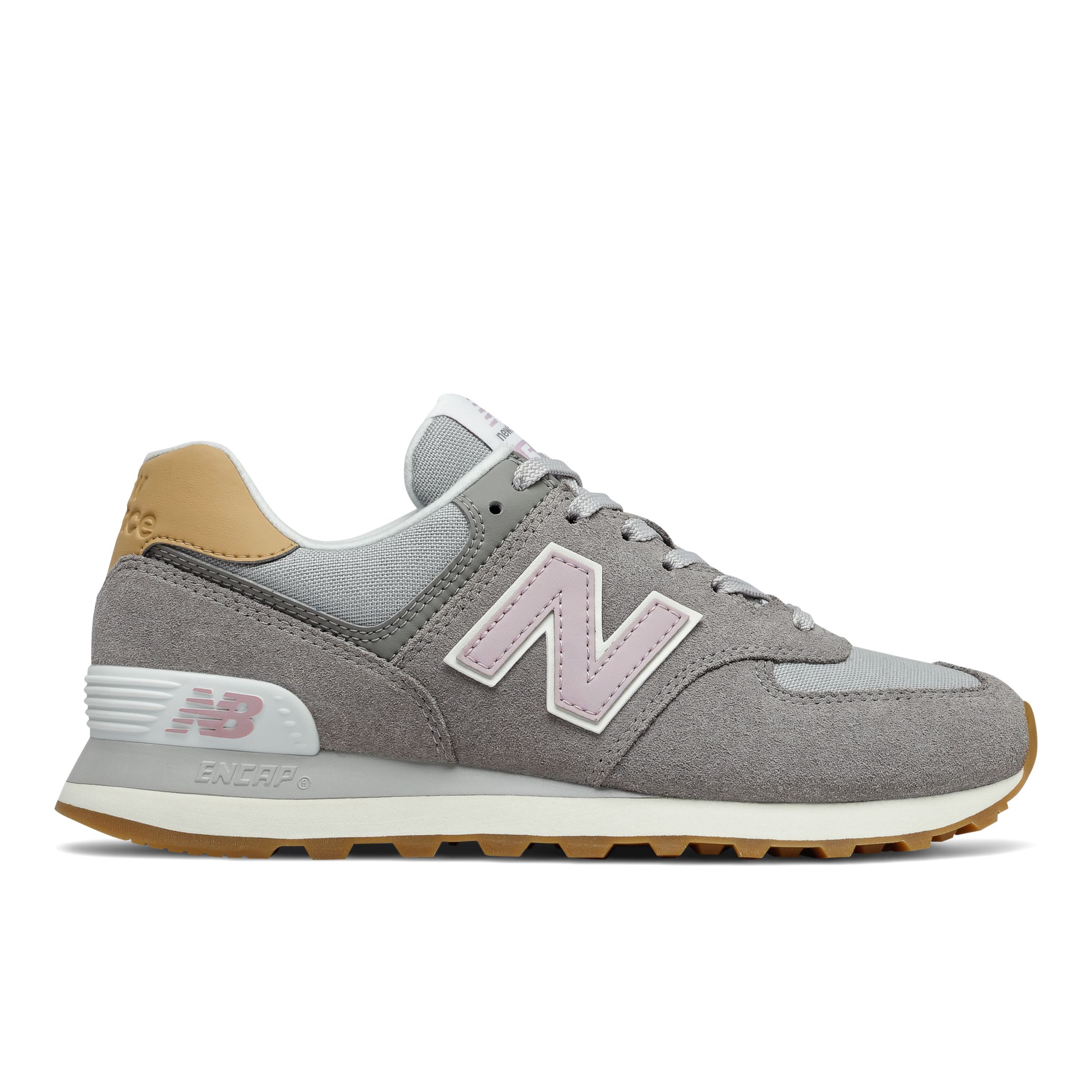 New Balance Femme 574 en Gris/Beige, Leather, Taille 41