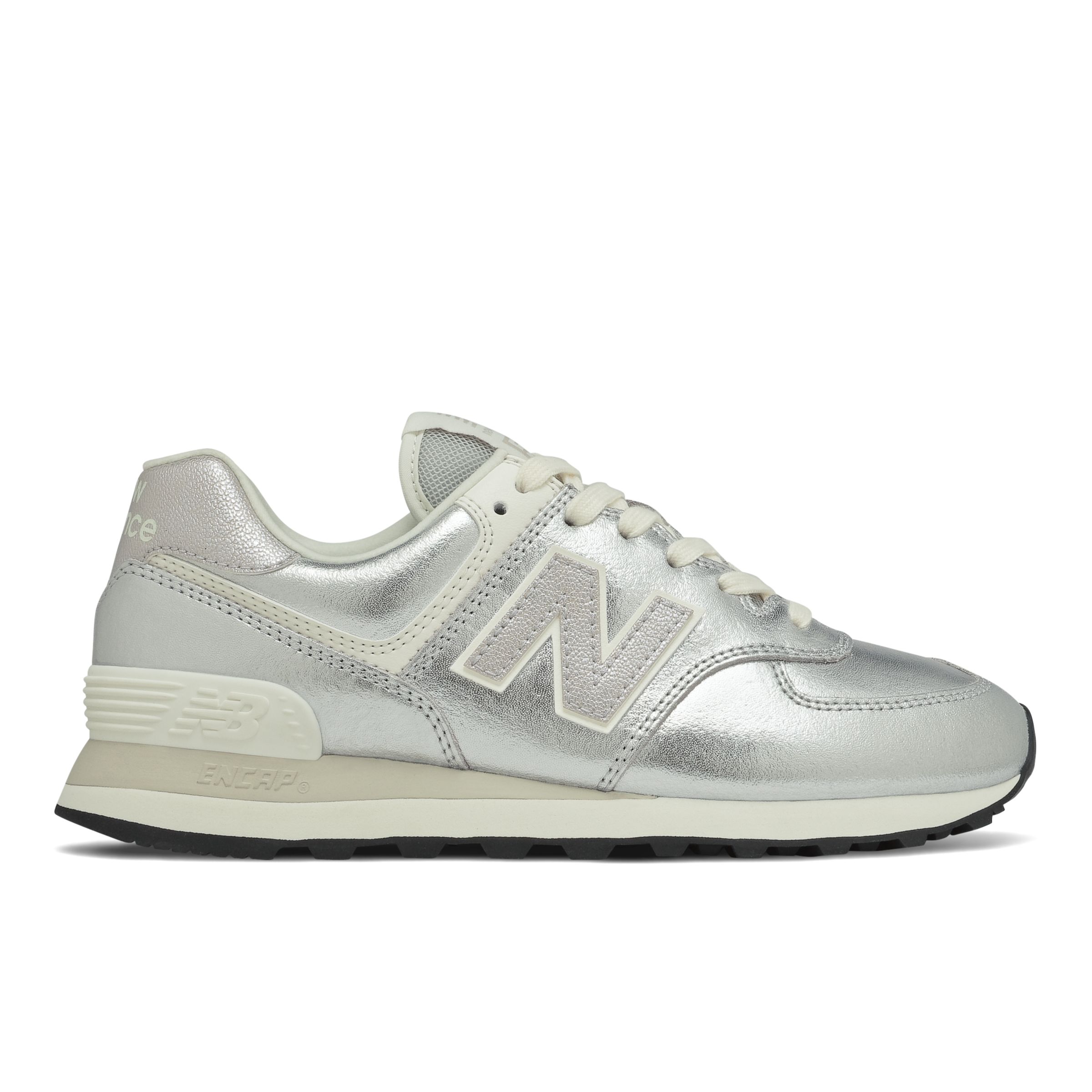 New balance 574 sales womens Silver