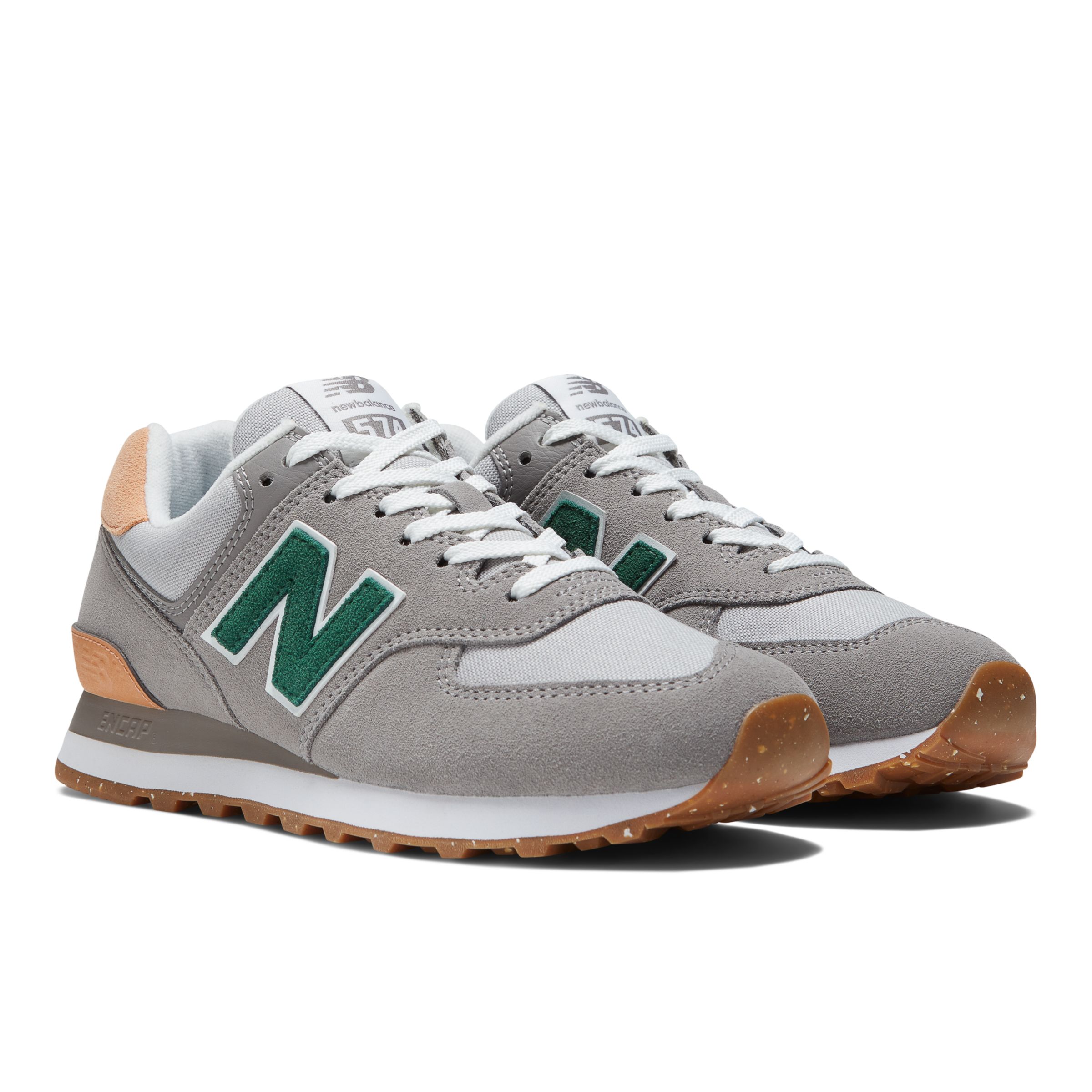 new balance 574 magnet with tropical green & white