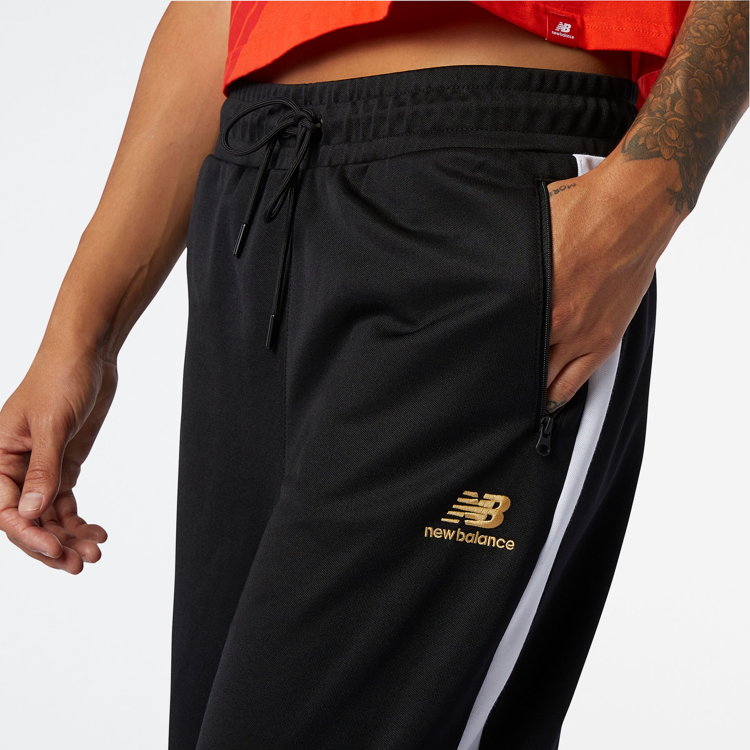 new balance black track pants