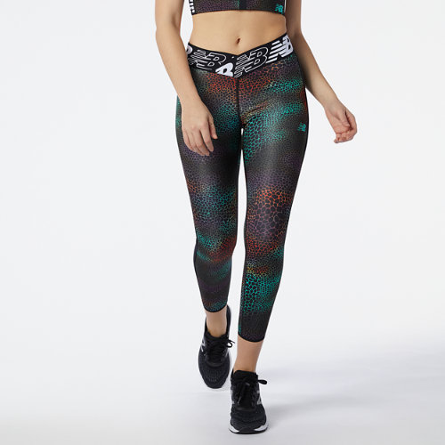 New Balance Women's Relentless Printed High Rise 7/8 Tight In Black